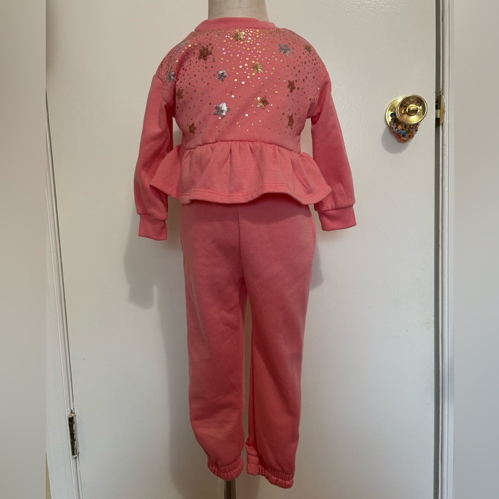 Pink Sweatshirt and Pants Set